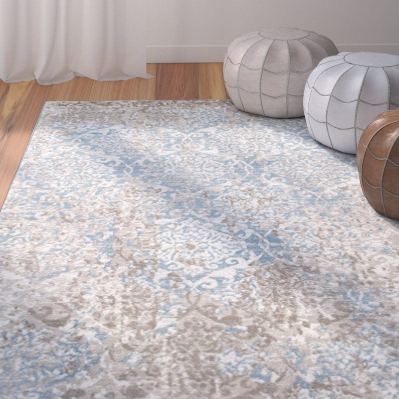 World Menagerie Fayme Abstract Blue/Beige Area Rug & Reviews Wayfair